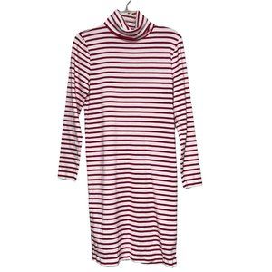 J. CREW Long Sleeve Cotton TurtleNeck Sheath Knee Length Dress Size L